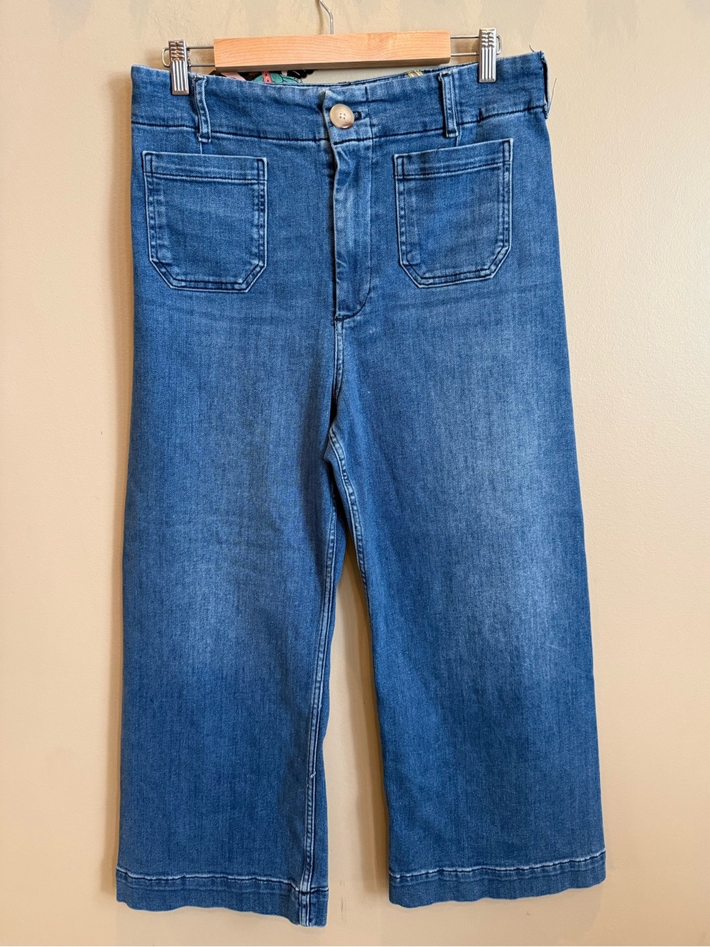 Maeve The Colette Medium Blue High-Rise Cropped Wide-Leg Jeans - Picture 5 of 12